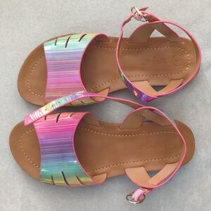Rainbow iridescent sandal for girls